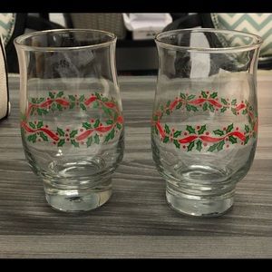 Two Lenox Christmas Glasses